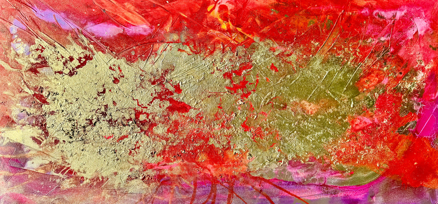 Golden Sunset rot gold Seeliebe Gemälde Unikat Kunst online kaufen