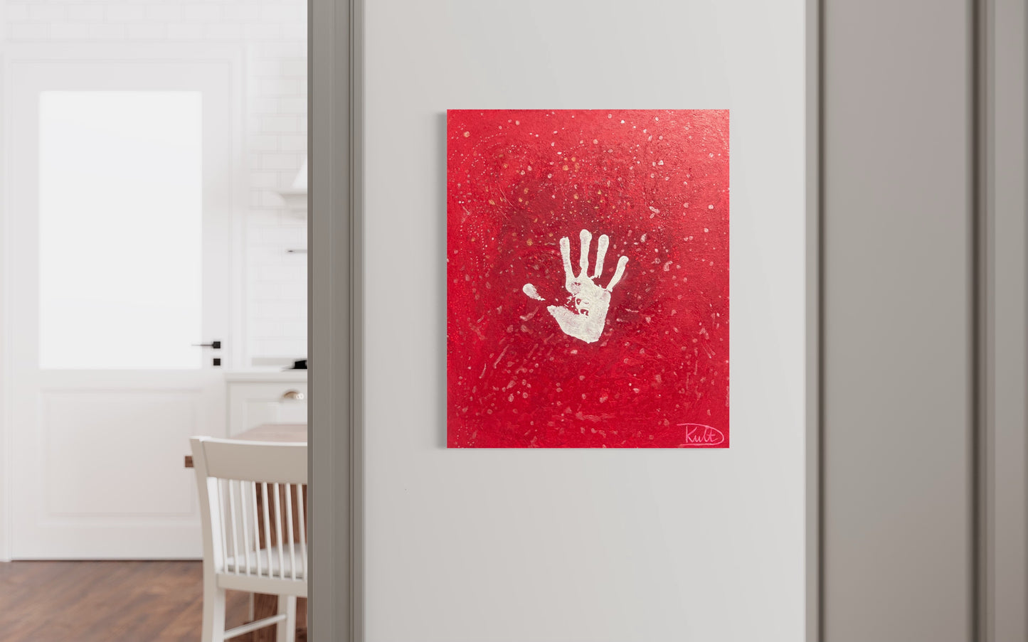 I just can't stop loving you Kunstwerk Ölbild rot weiß 50x60cm Danja Kulterer Kunst kaufen