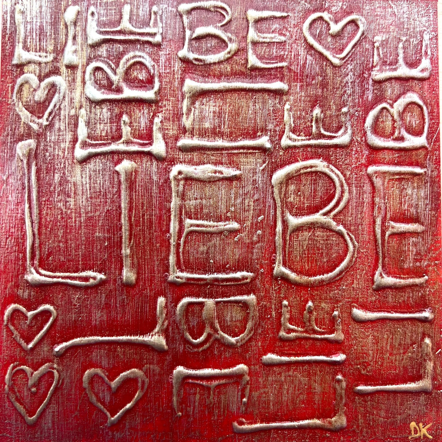 KULT Kiste LIEBE Original handbemalt Holzkiste Danja Kulterer Unikat Schoko Trüffel Pralinen Geschenke Sammlerstück Kunst online kaufen rot gold
