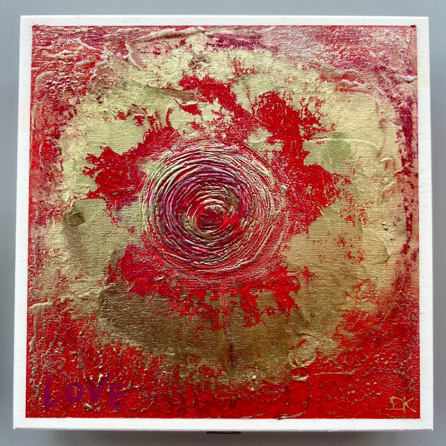 KULT Kiste LIEBE Original handbemalt Holzkiste Danja Kulterer Unikat Schoko Trüffel Pralinen Geschenke Sammlerstück Kunst online kaufen rot gold