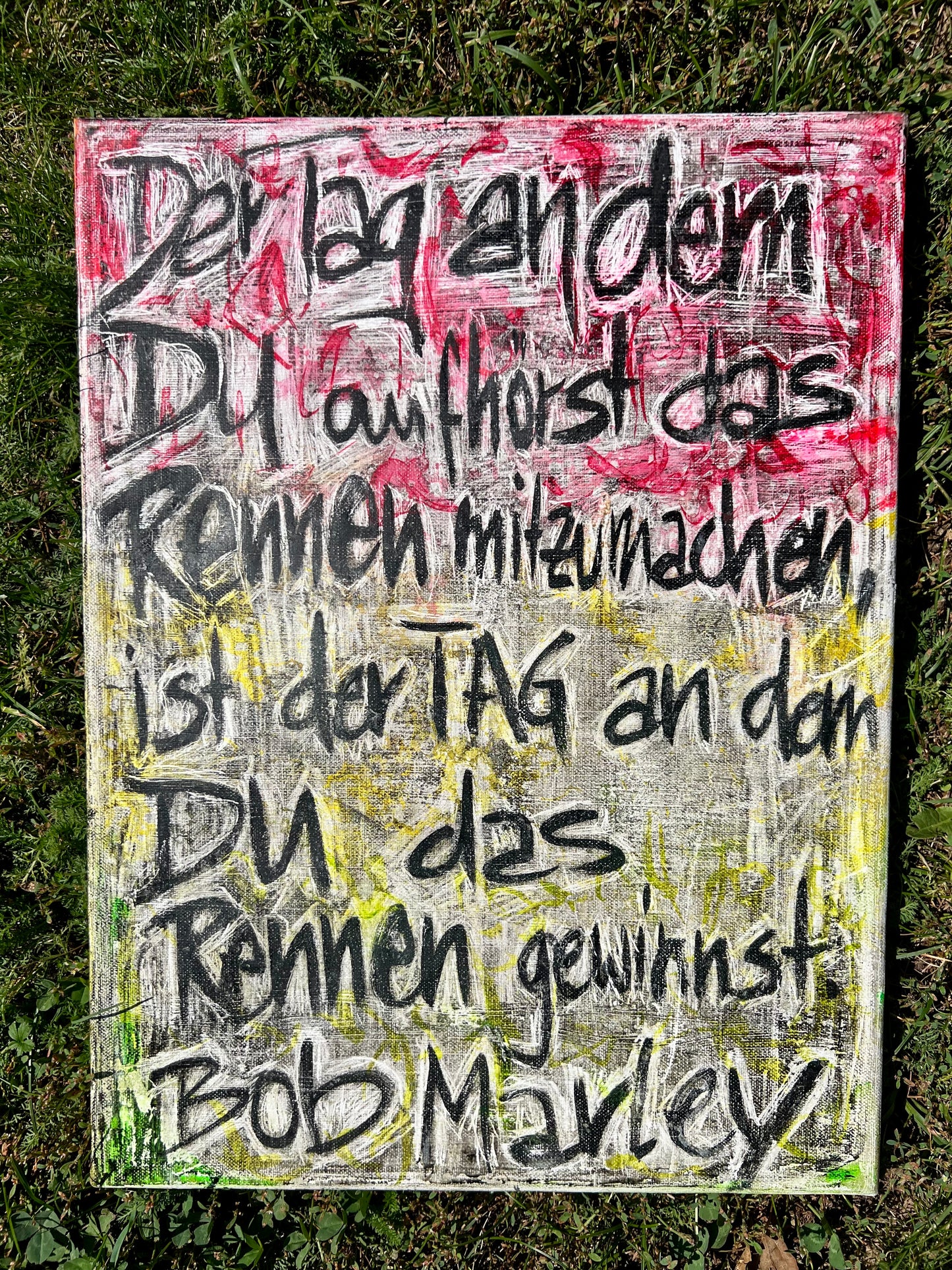 Schrift ART DKult DANJA KULTERER Schriftbild Zitat Bob Marley Unikat Kunst kaufen online