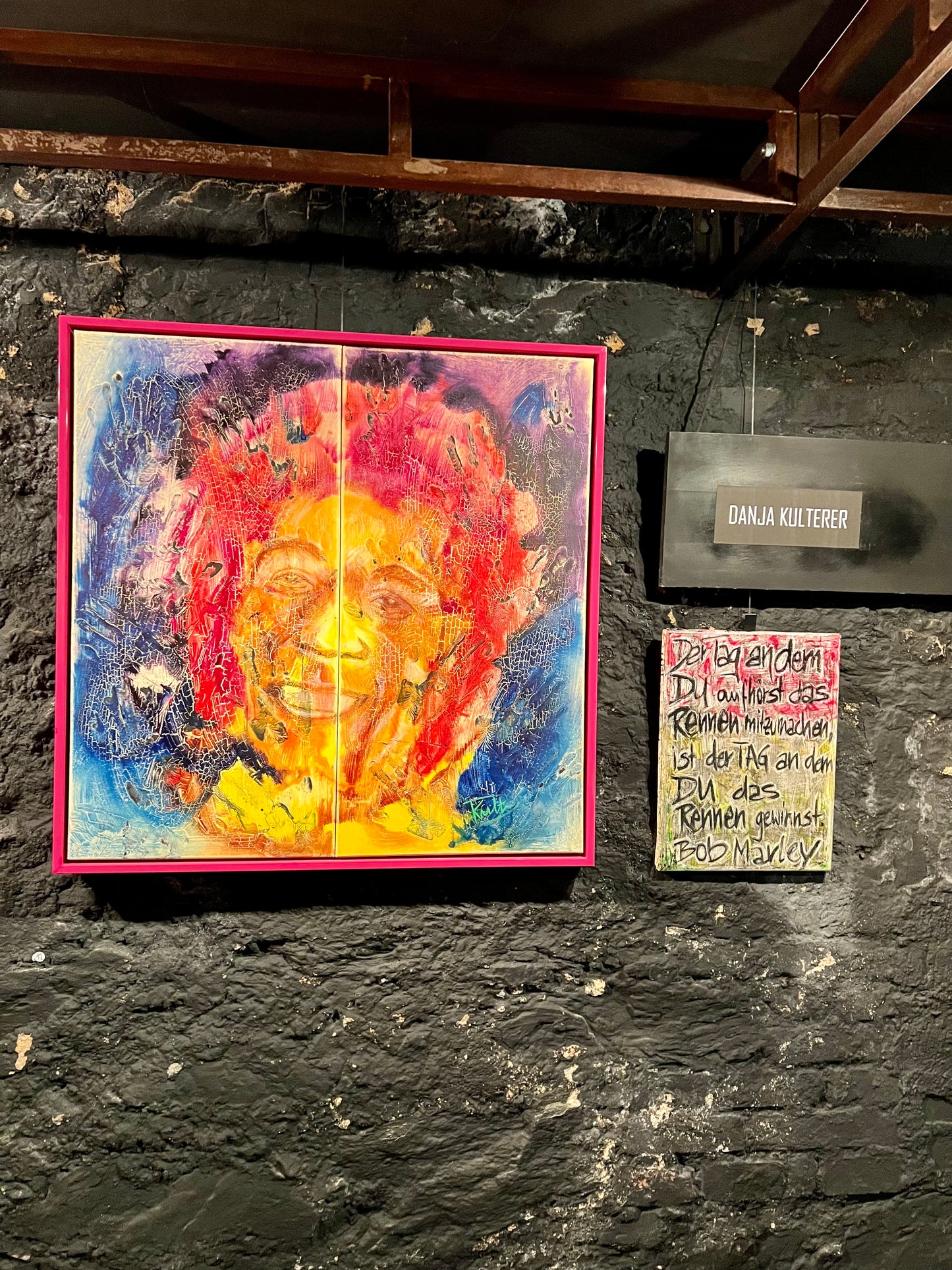 Schrift ART DKult DANJA KULTERER Schriftbild Zitat Bob Marley Unikat Kunst kaufen online Jazzclub STEP Völkermarkt
