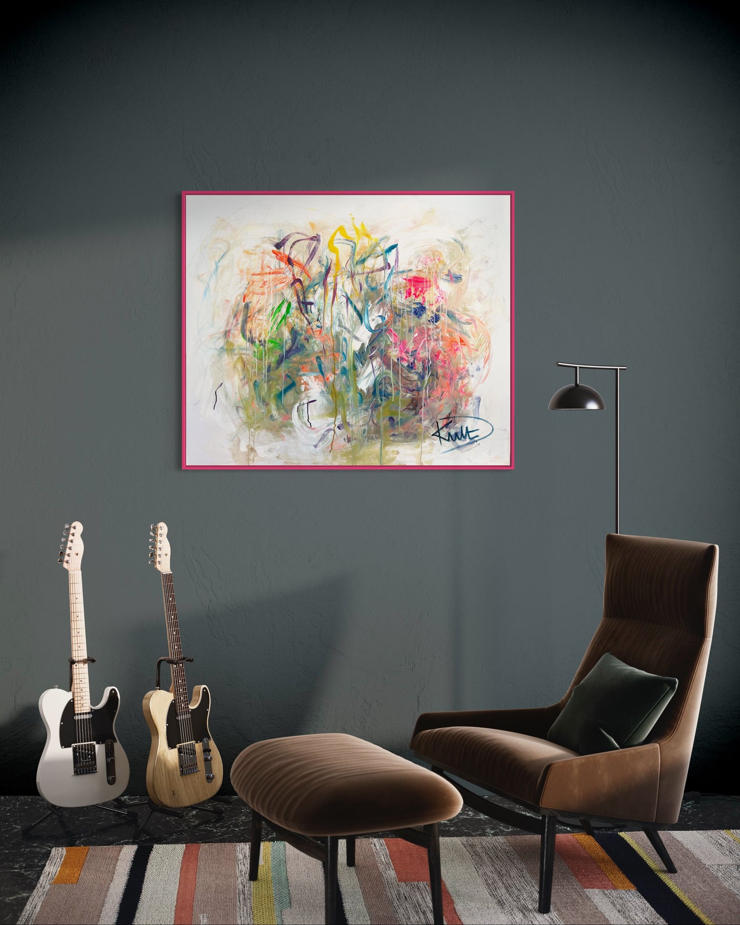 Vibrations DKult ART Jam Actionpainting Live Jazzclub STEP DANJA KULTERER Sebastian Weiss Guitar Kunst kaufen online