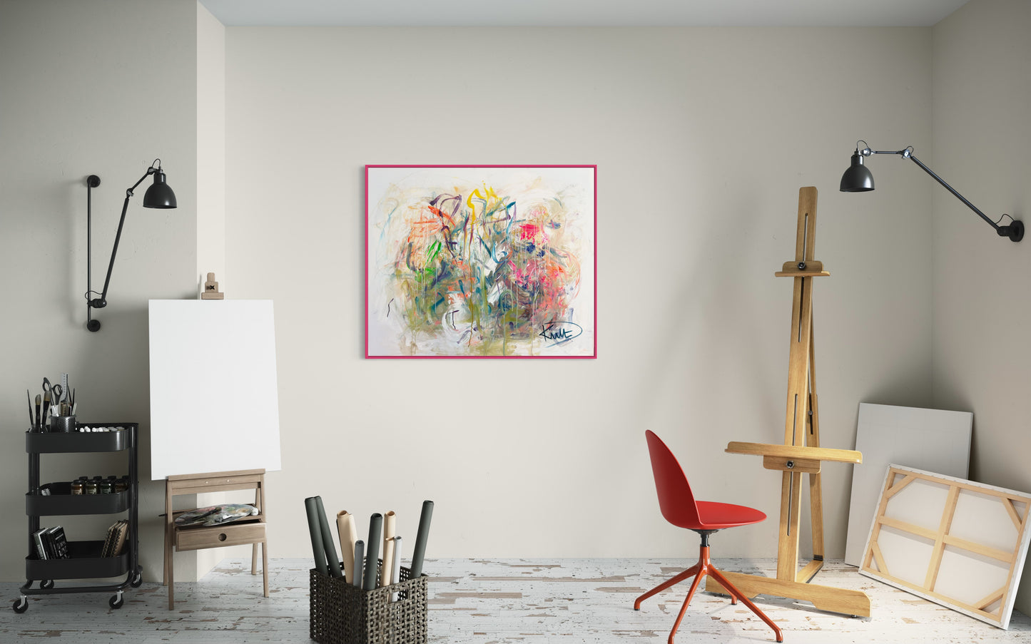 Vibrations DKult ART Jam Actionpainting Live Jazzclub STEP DANJA KULTERER Sebastian Weiss Guitar Kunst kaufen online